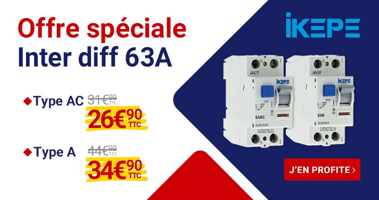 Offre spéciale Ikepe interrupteurs différentiels 63A