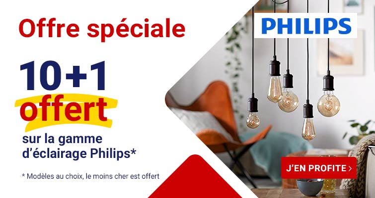 Offre spéciale Philips 10 éclairages achetés, le 11eme offert