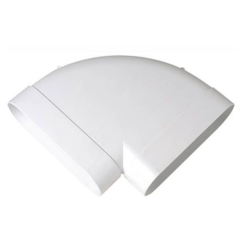 Coude horizontal 90° en PVC rigide blanc Aldes minigaine pour barres 60x200mm