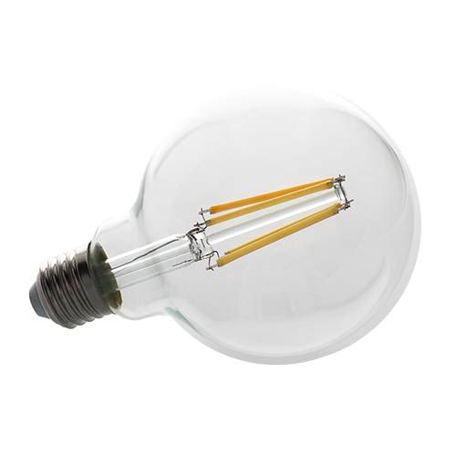 Ampoule LED Arlux dimmable transparente E27 Ø95 230V 6W(=80W)  900lm 2700K - vue horizontale