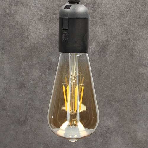 Ampoule LED ambrée forme Edison Arlux E27 Ø64 230V 6W(=80W) 720lm 2700K - photo ambiance