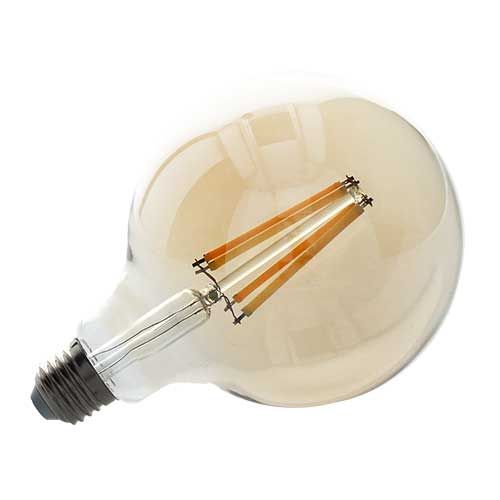 ampoule LED ARLUX 3-Steps dimmable ambrée E27 Ø125 230V 6W(=80W) 720lm 2700K - vue horizontale