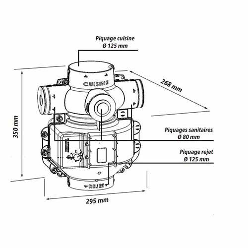 Les dimensions de ce kit VMC AUTOGYRE Simple flux Renouvel'Air sont disponibles sur 123elec.