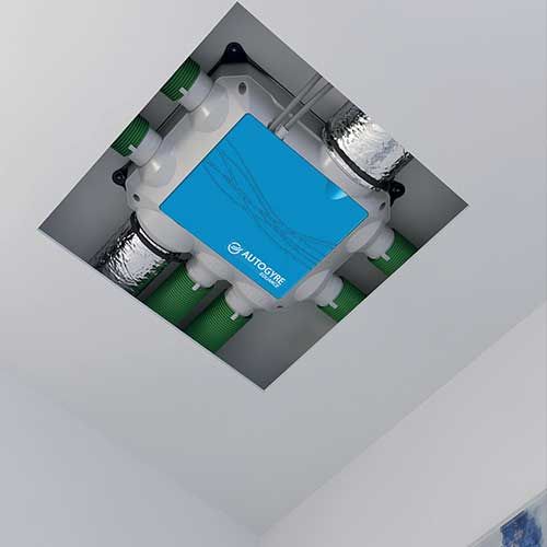 Caisson VMC simple flux hygroréglable Ventilis Autogyre - photo ambiance dans plafond