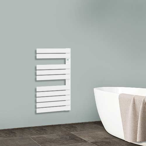 Sèche-serviettes électrique blanc 500W BATILEC Sigma - photo ambiance salle de bain