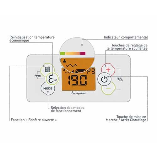 Thermostat - Radiateur connecté inertie réfractite 1000W CHAUFELEC Manon - BJN2233SEAJ