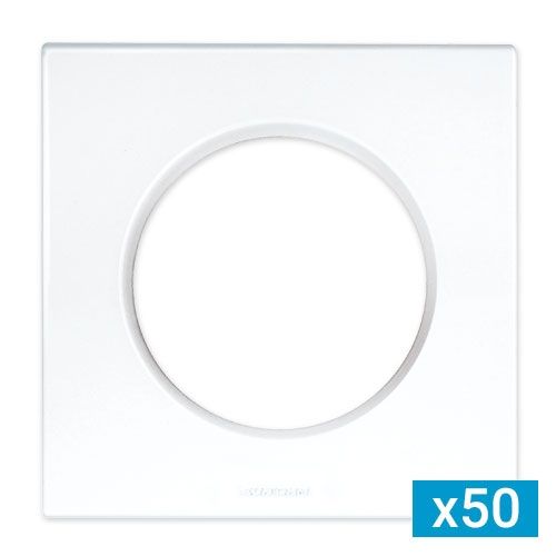 EUROHM Square Lot de 50 plaques simples blanc - 60296