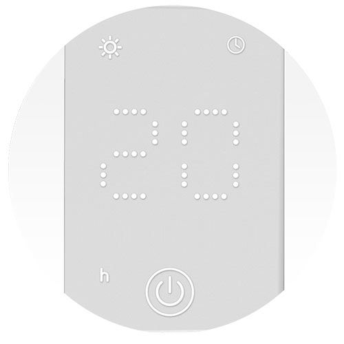 Radiateur connecté HEATZY Shine à inertie fluide horizontal blanc 2000W avec thermostat digital