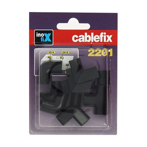 INOFIX Cablefix Accessoires assortis 8 x7 mm pour gaine adhésive - Noir