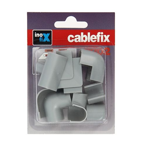 INOFIX Cablefix Accessoires assortis 10,5x10 mm pour gaine adhésive - Gris métallisé