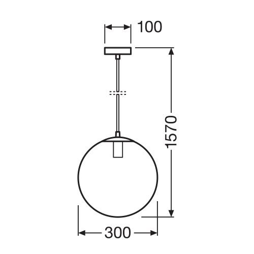 Dimensions de la suspension globe en verre Ledvance