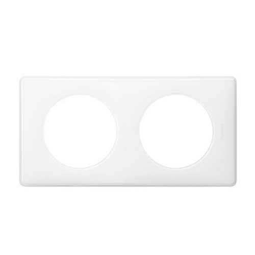 Plaque Double Legrand Celiane Blanc - Modèle 66632, Pour Interrupteur, Neuve