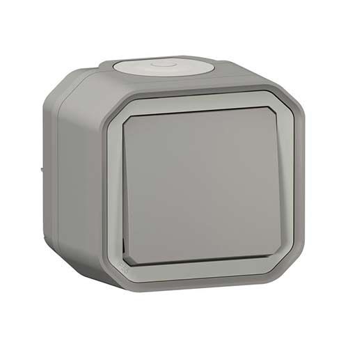 069820L - LEGRAND Bouton poussoir étanche Plexo - 10A - Complet - Gris