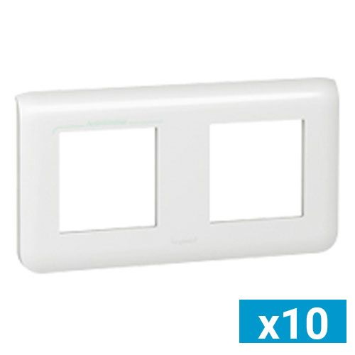 Plaque Double Horizontale Legrand Sagane 85057 - Silex Miel, Neuve, Installation électrique