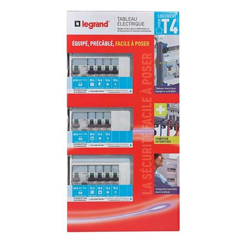 Tableau électrique pré-câblé Legrand auto 3 rangées 11 disjoncteurs - 200884