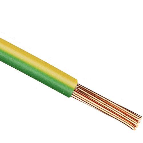 Fil électrique rigide H07VR 6mm² vert/jaune - Couronne de 100m