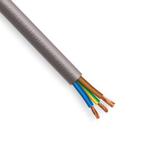 Câble électrique souple gris Miguelez - 3 fils conducteurs section 1,5mm²
