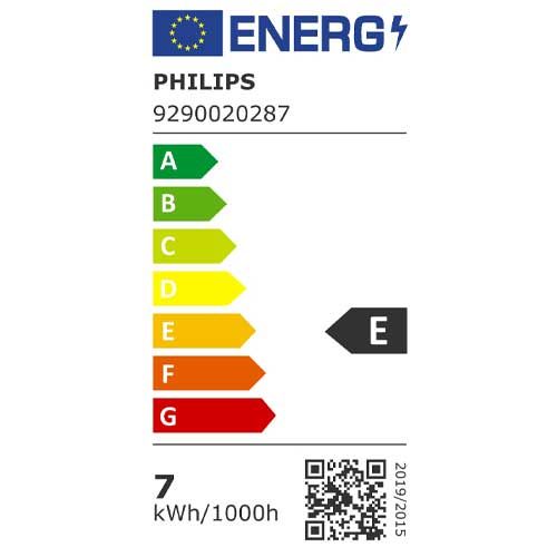 Notée E dans le barème des classe énergétique EPREL, cette Ampoule LED PHILIPS ref. 347601 consomme 7kWh/1000h lorsqu'elle est active