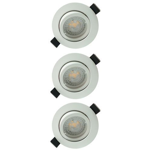 Lot de 3 spots LED encastrables et orientables 83mm GU10 230V 3x5W 380lm 2700K blanc