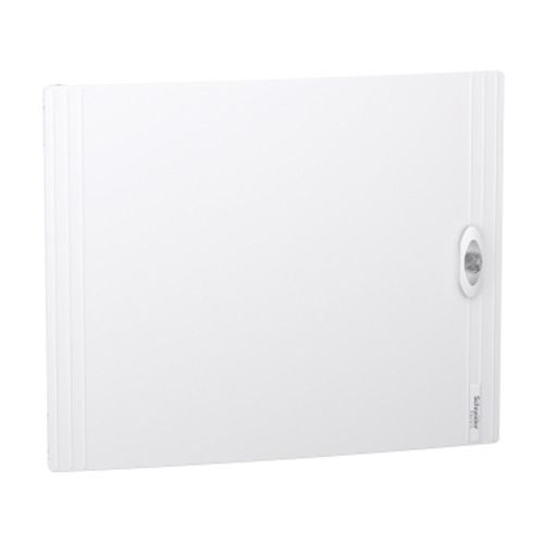 Porte opaque blanche pour tableau électrique 2 rangées 24 modules Schneider PrismaSeT XS - vue de face