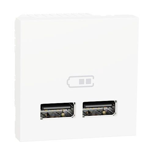 Lot De 2 Chargeurs Doubles USB 2,4A - Blanc - Angle 90° - Compatible Universel - Neuf Sous Blister