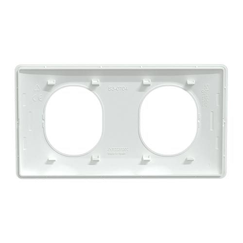 Plaque double horizontale SCHNEIDER Ovalis blanc - S320704