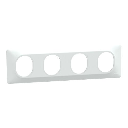 Plaque quadruple horizontale SCHNEIDER Ovalis blanc - S320708