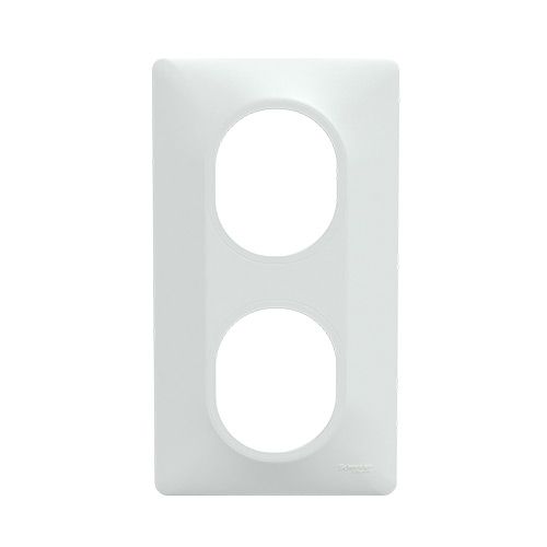 SCHNEIDER Ovalis Plaque double verticale blanc - S320724