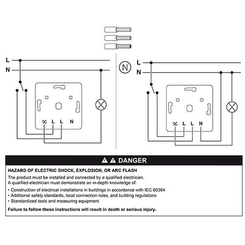 SCHNEIDER Odace Interrupteur variateur rotatif 100W blanc - Schéma