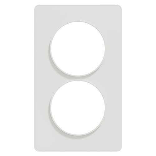 plaque double verticale blanche E57 SCHNEIDER Odace Touch - vue de face