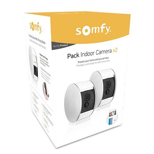 Pack de 2 caméras intérieures Somfy, connectées et compatibles Google Assistant, Homekit,  Alexa.