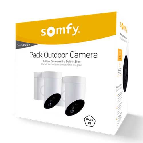 Pack Outdoor Caméra de la marque française Somfy. Dispositif de sécurité résidentiel connecté