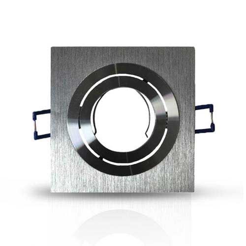VISION-EL Support de spot carré aluminium brossé 92 x 92 mm - Face