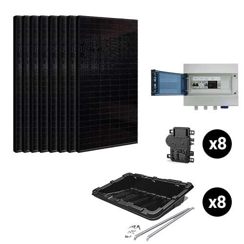 VOLTEC Kit solaire autoconsommation 3000W + micro-onduleur ENPHASE - Toit plat_x000D_