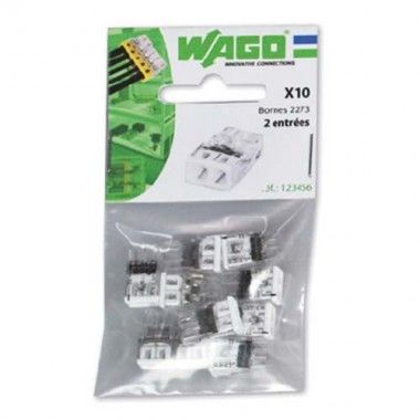 WAGO Sachet de 10 mini-bornes de connexion 2 fils S2273