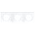 EUROHM Square Plaque triple blanc - 60298