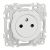 SCHNEIDER Odace Prise de courant 2P+T affleurante blanc craie - S920052