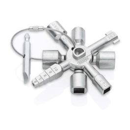 KNIPEX TwinKey® Clé universelle en croix pour armoires et systèmes de fermetures 13 fonctions - 001101