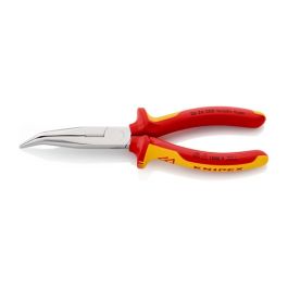 KNIPEX Pince à bec courbé demi-ronde isolée 1000V chromée 200mm tranchant avec biseau - 2626200