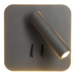 ARLUX Jazz Applique intérieure carré 11W 770lm 2700K anthracite + liseuse 3W 210lm - 114120