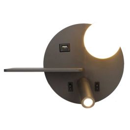 ARLUX Dita Applique intérieure droite 5W 350lm 2700K USB anthracite + liseuse 3W - 114171