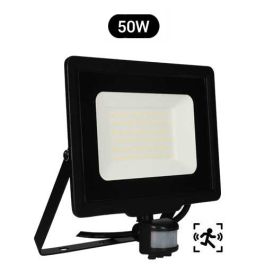 ARLUX Kali Projecteur extérieur LED extra plat précâblé à détection 230V 50W 4250lm 4000K noir - 200600