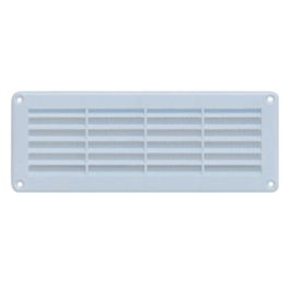 AUTOGYRE Grille d'aération PVC à visser 205x121mm avec moustiquaire blanc - 010631