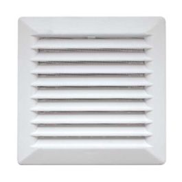 AUTOGYRE Grille d'aération PVC à clipser 135x135mm avec moustiquaire blanc - 200963