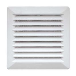 AUTOGYRE Grille d'aération PVC à clipser 184x184mm avec moustiquaire blanc - 200964