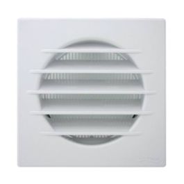 AUTOGYRE Grille d'aération PVC à clipser sur conduit 126x126mm avec moustiquaire blanc - 400071