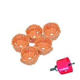 EATON CAPRI Capriclips Lot de 5 boites encastrement simples pour cloison sèche D67 + scie cloche - CAP736905