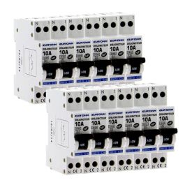 EUROHM Disjoncteur 10A Ph+N courbe C 3kA 230V - Lot de 12 - 20010