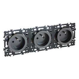 EUROHM Square Prise de courant précâblée triple 2P+T anthracite - 60387