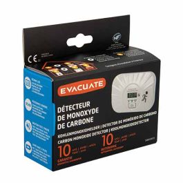 EVACUATE Détecteur de monoxyde de carbone avec écran LCD - autonomie 10 ans - garantie 10 ans